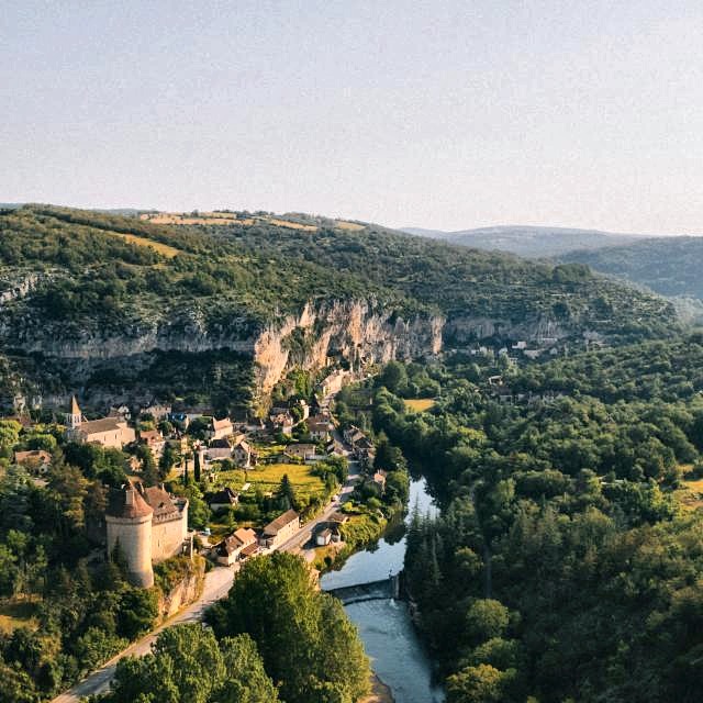 La vallée du Célé, dans le Lot, vue d’en haut